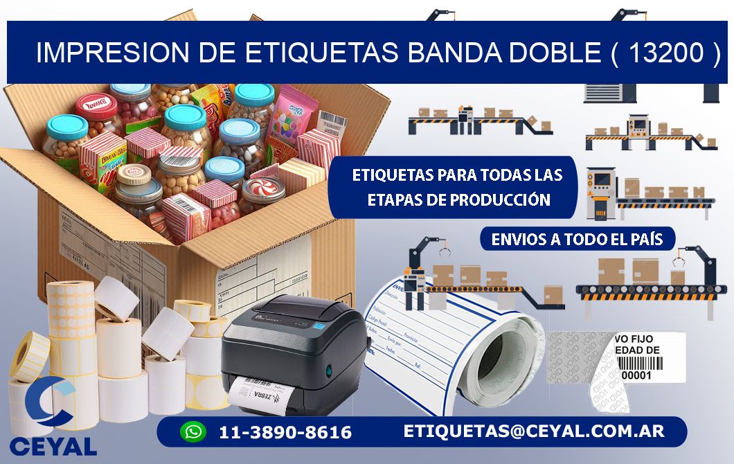 impresion de etiquetas banda doble ( 13200 )