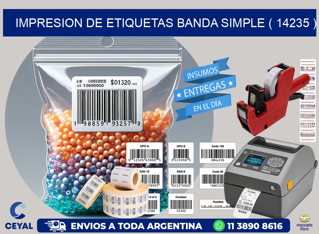 impresion de etiquetas banda simple ( 14235 )