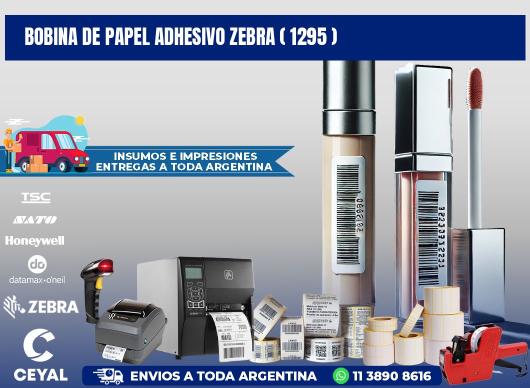 BOBINA DE PAPEL ADHESIVO ZEBRA ( 1295 )