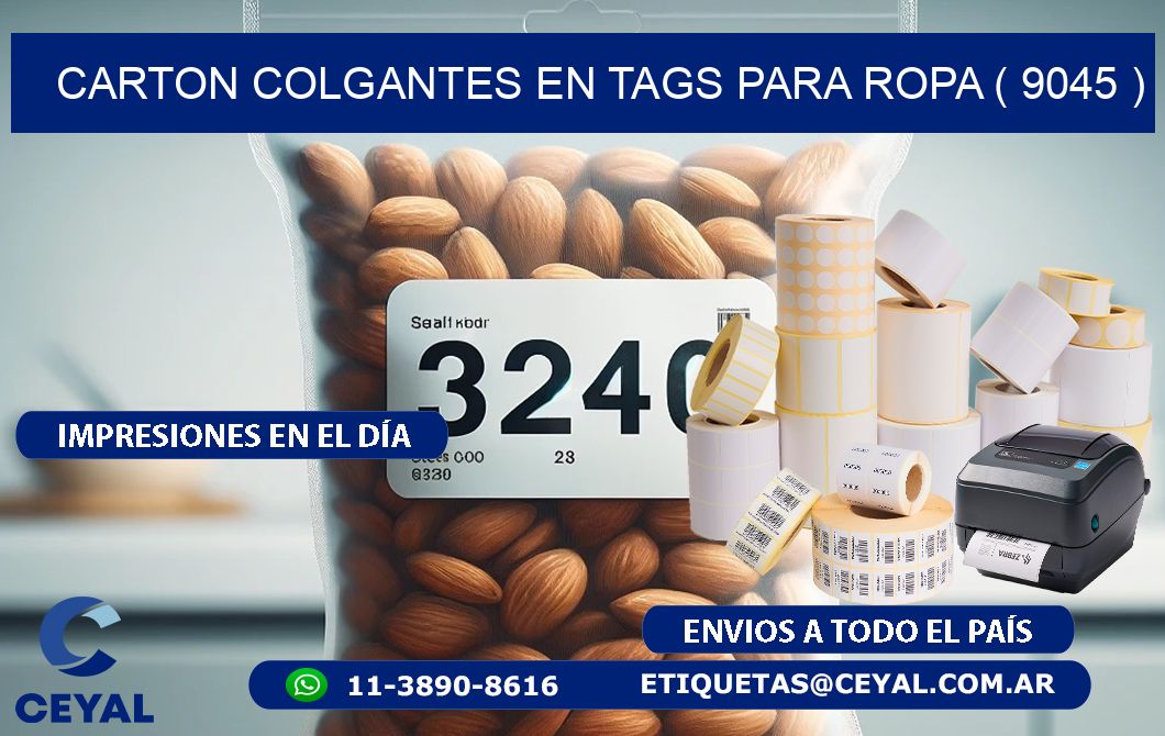CARTON COLGANTES EN TAGS PARA ROPA ( 9045 )