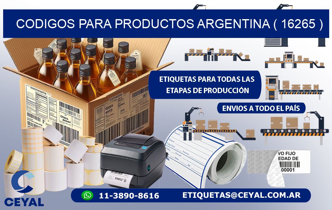 CODIGOS PARA PRODUCTOS ARGENTINA ( 16265 )