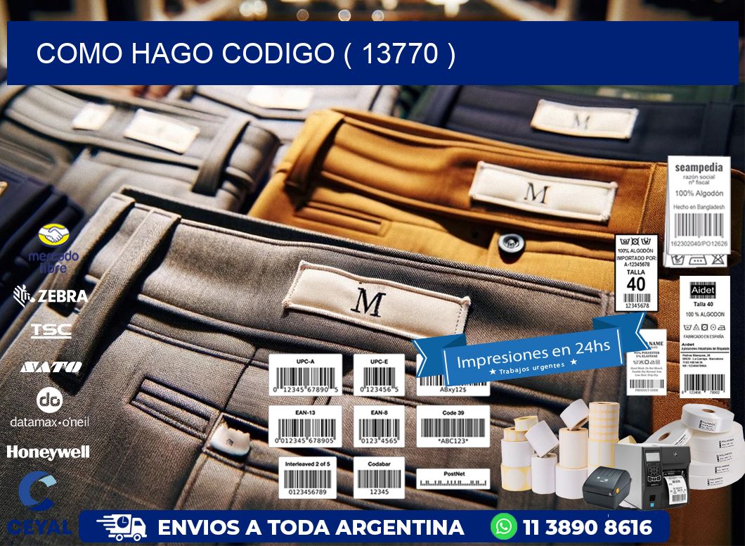 COMO HAGO CODIGO ( 13770 )