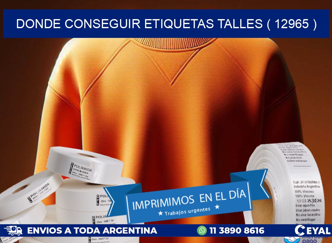 DONDE CONSEGUIR ETIQUETAS TALLES ( 12965 )