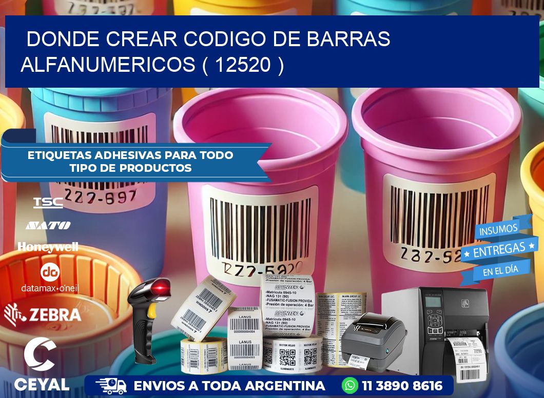 DONDE CREAR CODIGO DE BARRAS ALFANUMERICOS ( 12520 )