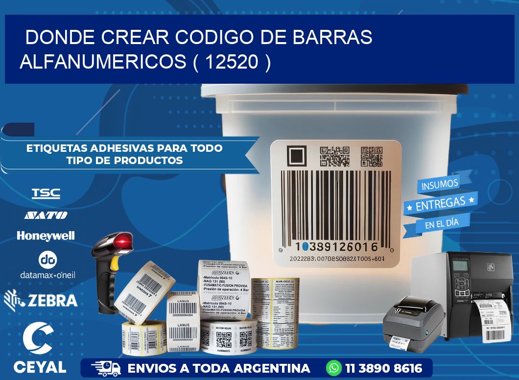 DONDE CREAR CODIGO DE BARRAS ALFANUMERICOS ( 12520 )