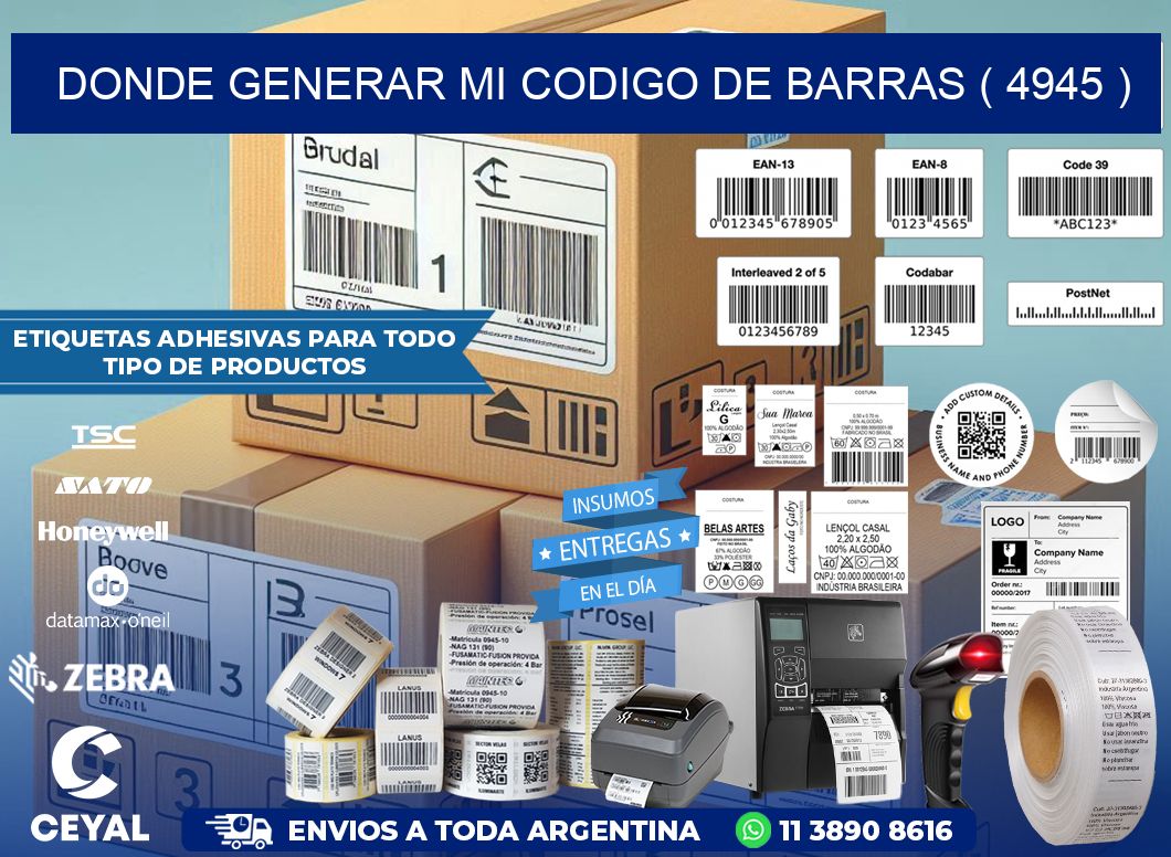 DONDE GENERAR MI CODIGO DE BARRAS ( 4945 )