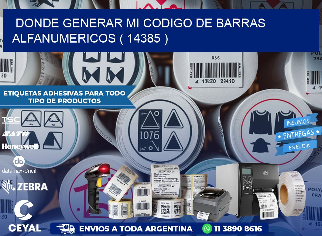 DONDE GENERAR MI CODIGO DE BARRAS ALFANUMERICOS ( 14385 )