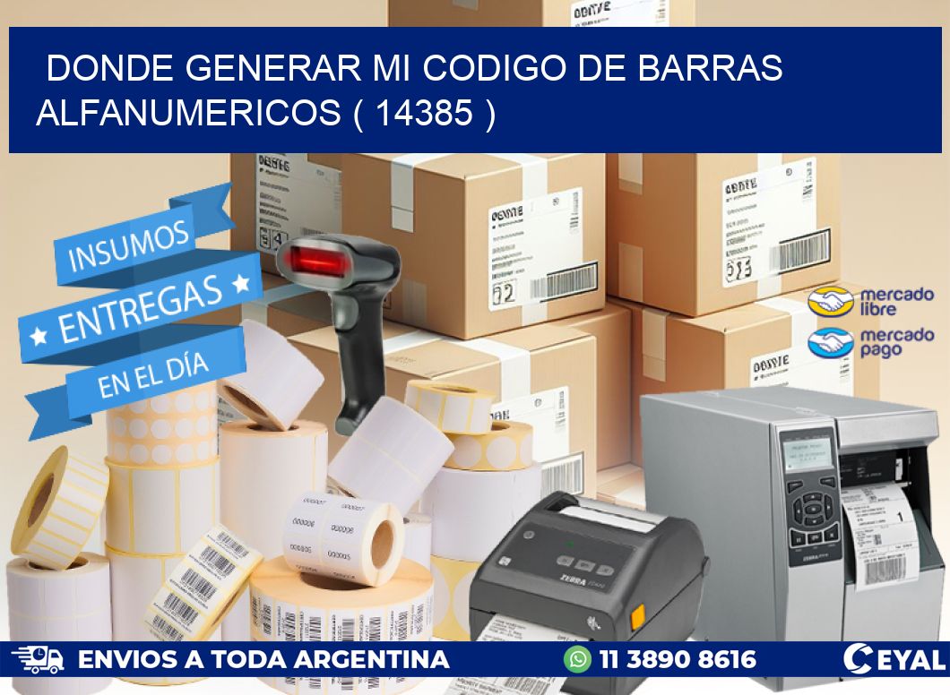 DONDE GENERAR MI CODIGO DE BARRAS ALFANUMERICOS ( 14385 )