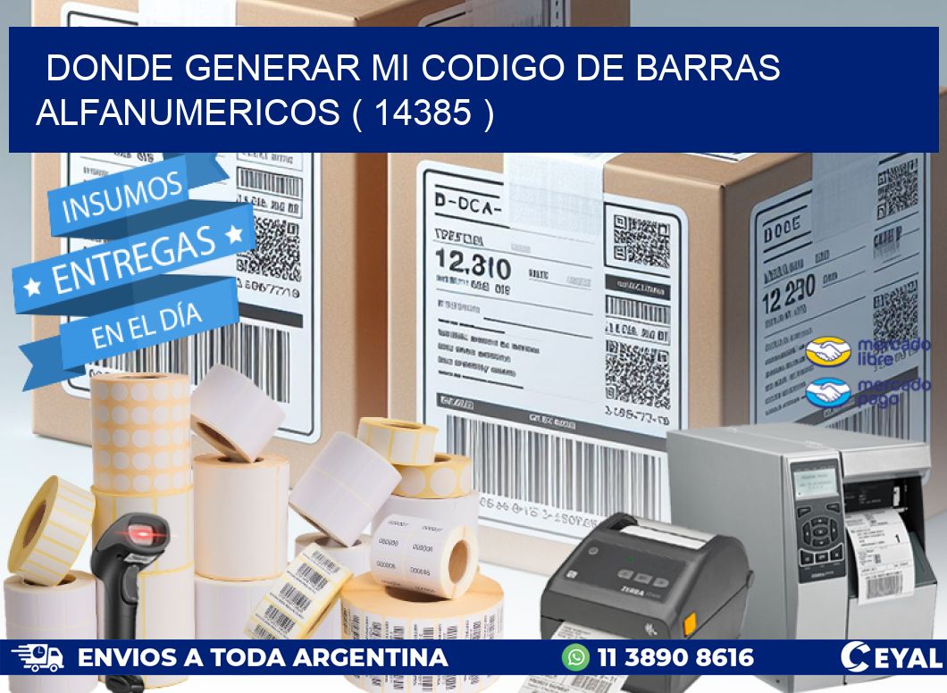 DONDE GENERAR MI CODIGO DE BARRAS ALFANUMERICOS ( 14385 )