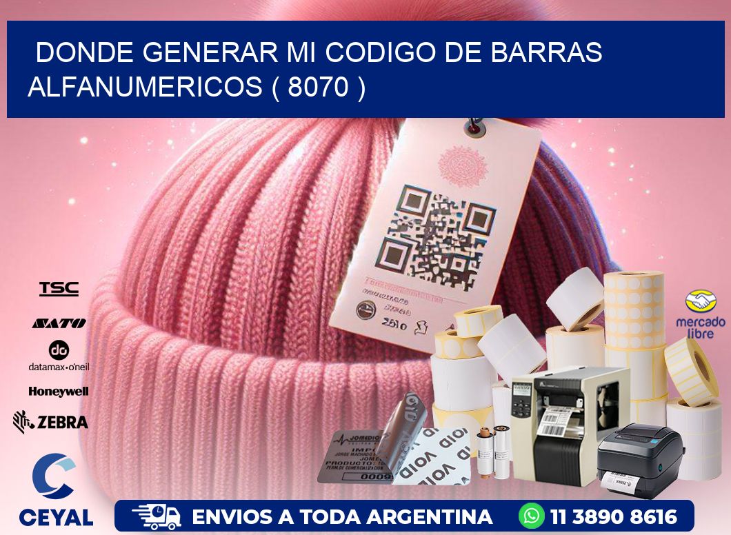 DONDE GENERAR MI CODIGO DE BARRAS ALFANUMERICOS ( 8070 )