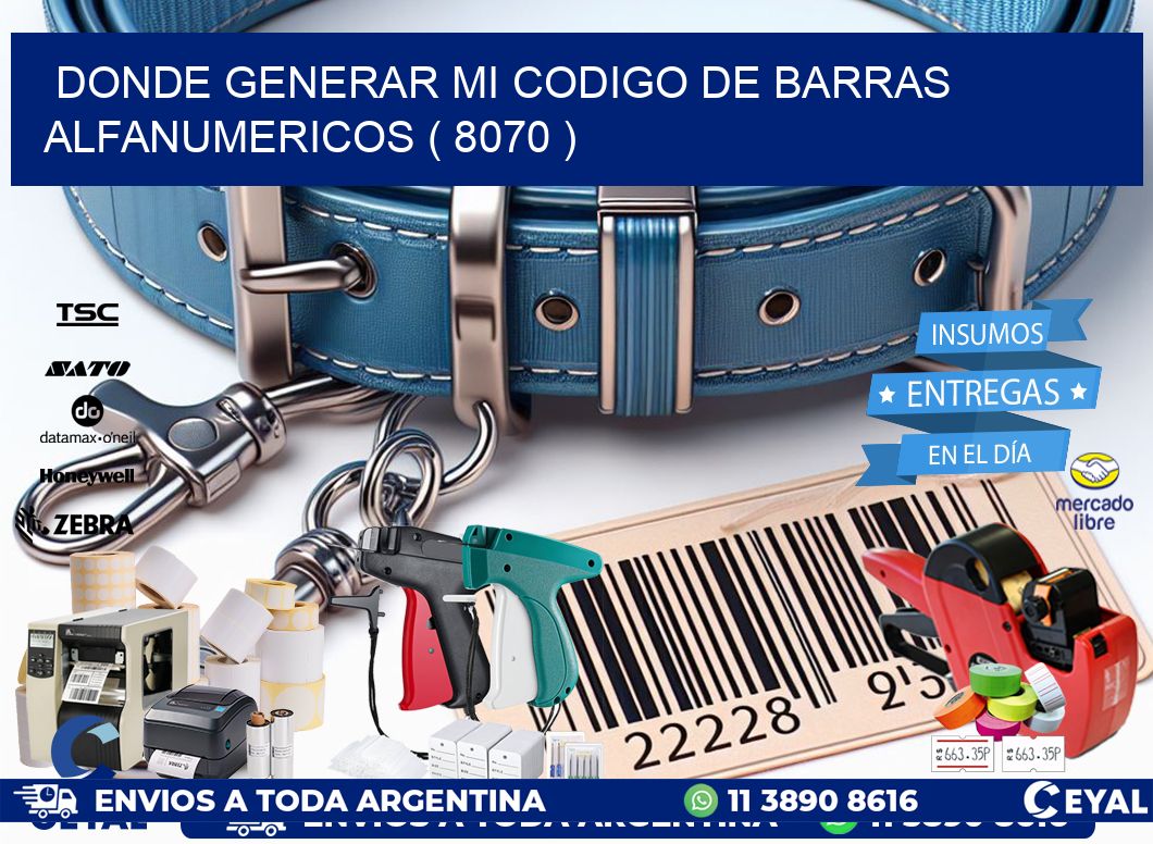 DONDE GENERAR MI CODIGO DE BARRAS ALFANUMERICOS ( 8070 )