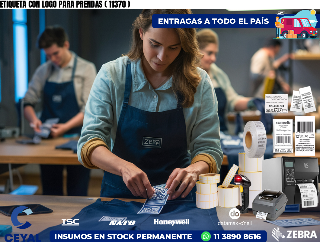 ETIQUETA CON LOGO PARA PRENDAS ( 11370 )