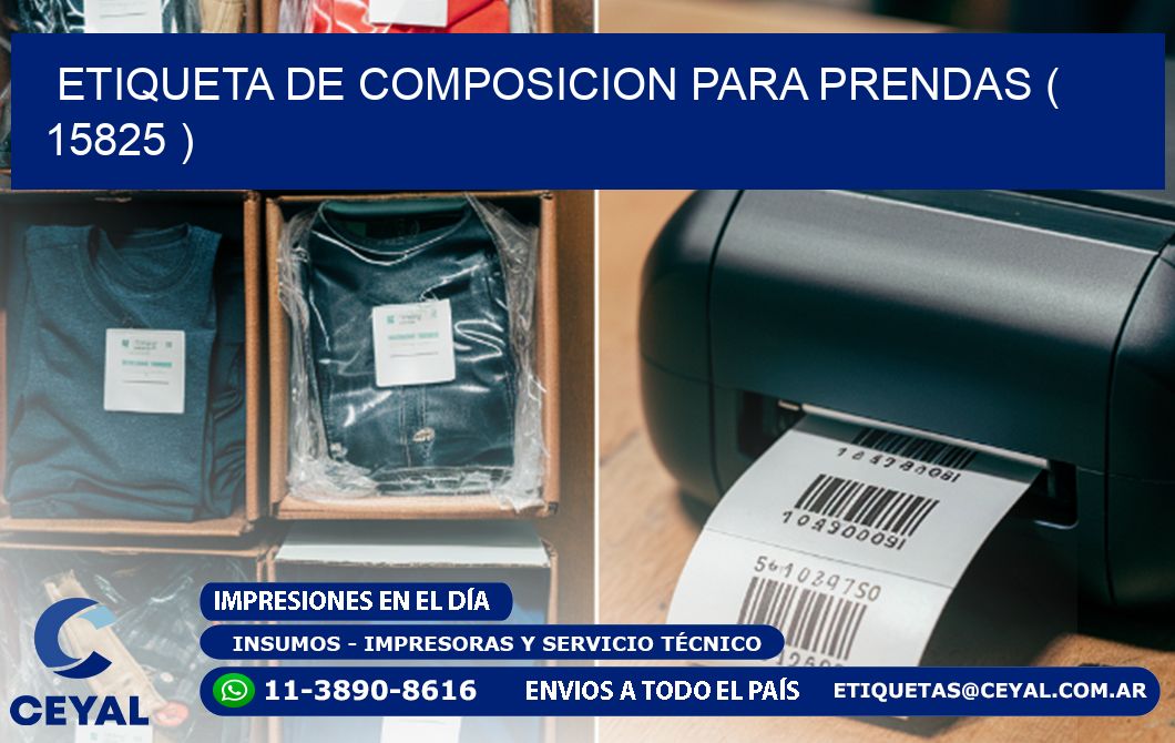 ETIQUETA DE COMPOSICION PARA PRENDAS ( 15825 )