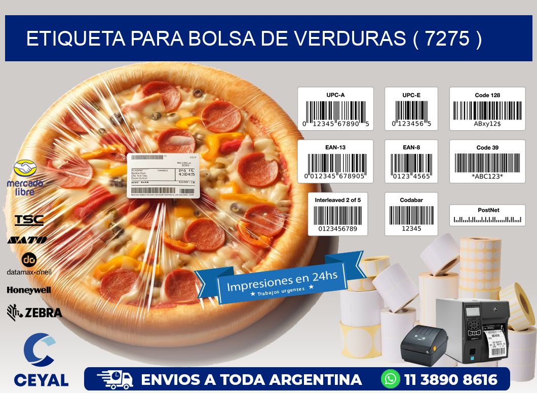 ETIQUETA PARA BOLSA DE VERDURAS ( 7275 )