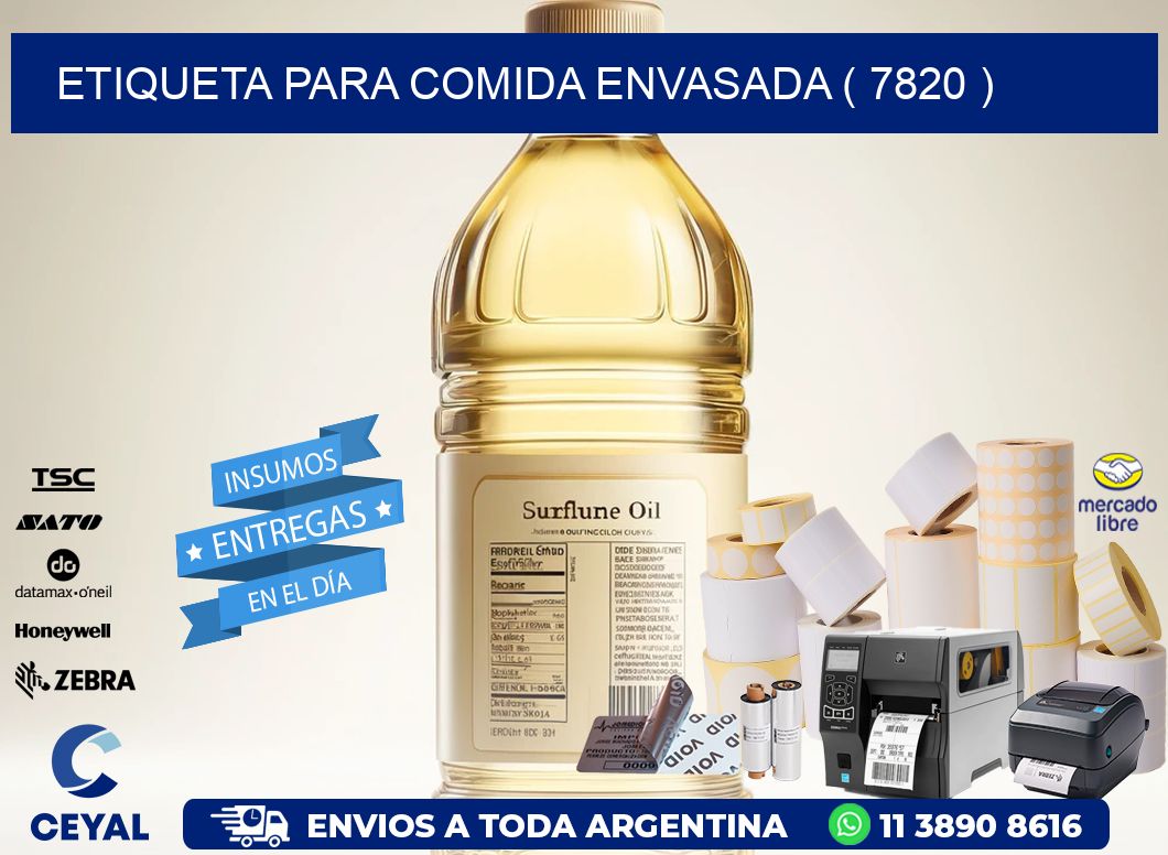 ETIQUETA PARA COMIDA ENVASADA ( 7820 )