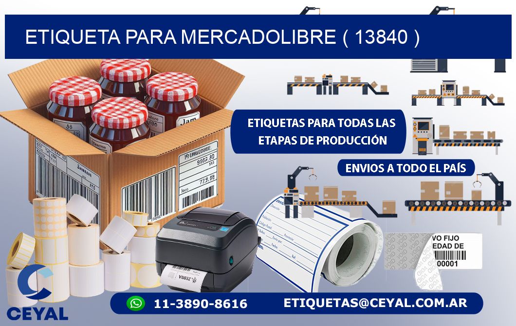 ETIQUETA PARA MERCADOLIBRE ( 13840 )