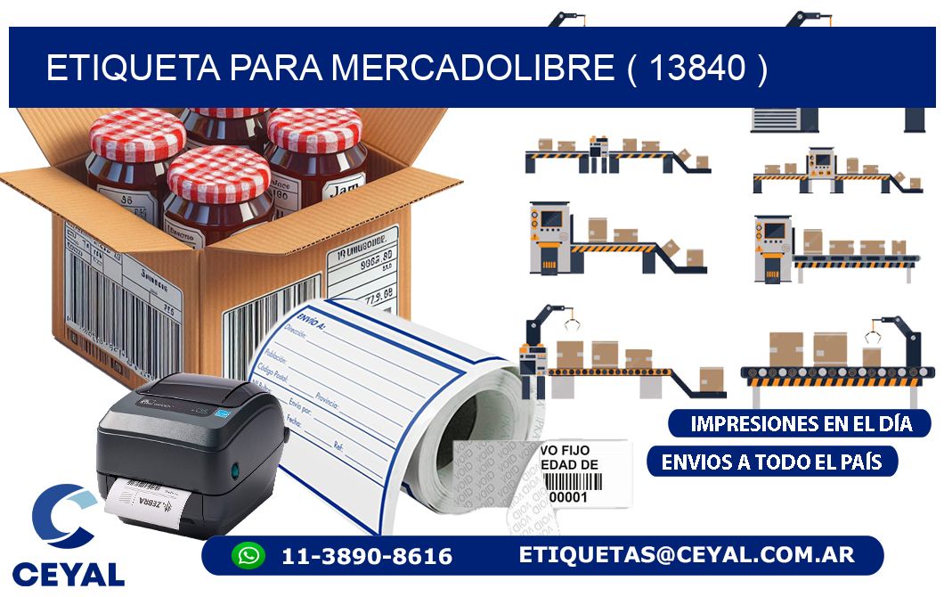 ETIQUETA PARA MERCADOLIBRE ( 13840 )