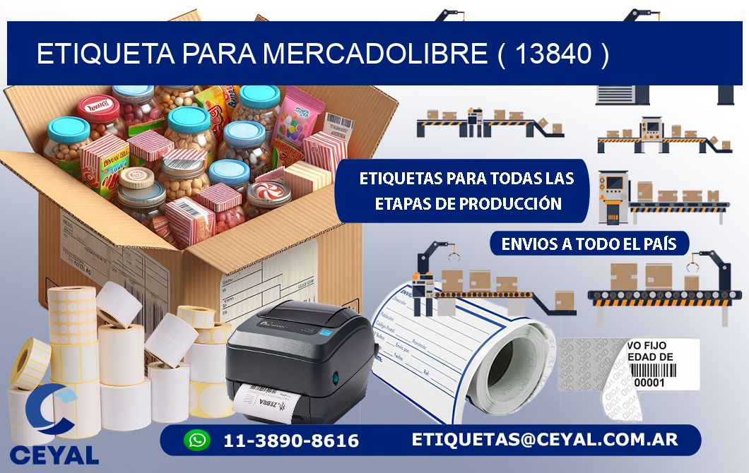 ETIQUETA PARA MERCADOLIBRE ( 13840 )