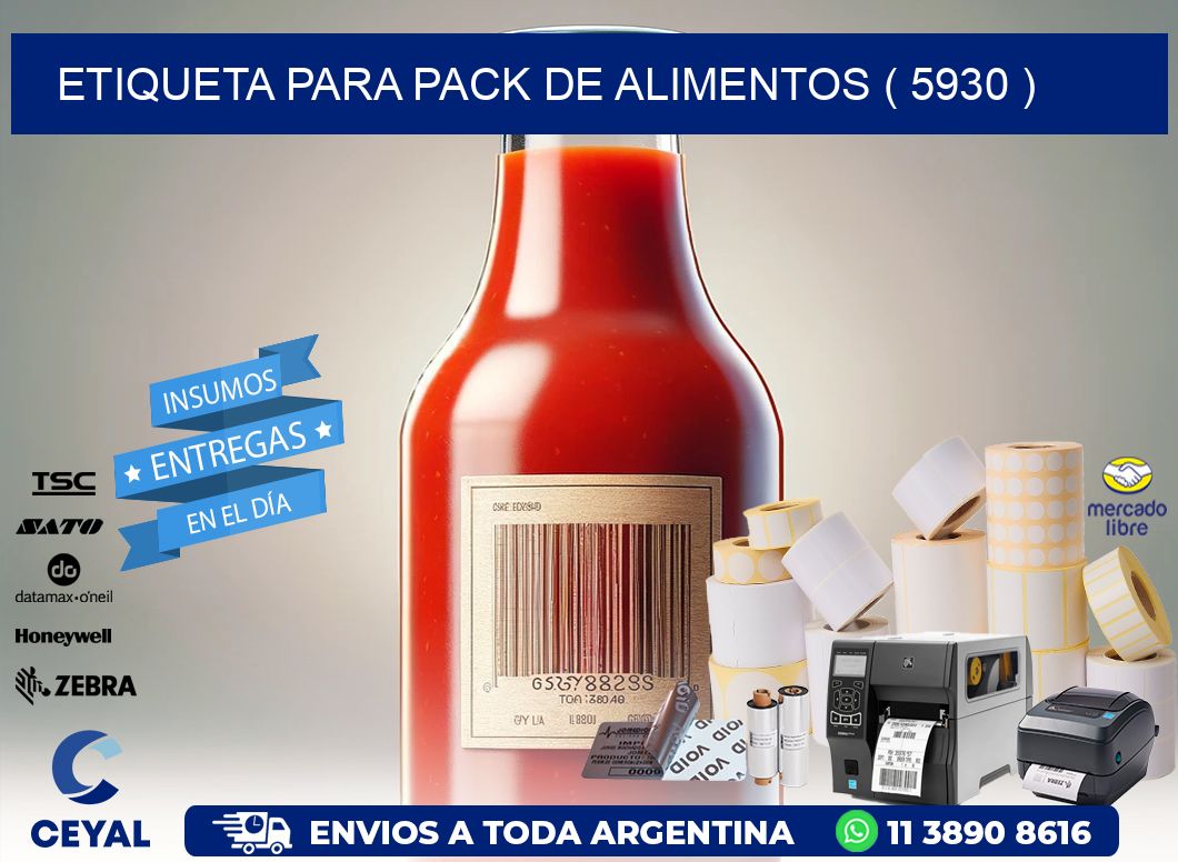 ETIQUETA PARA PACK DE ALIMENTOS ( 5930 )