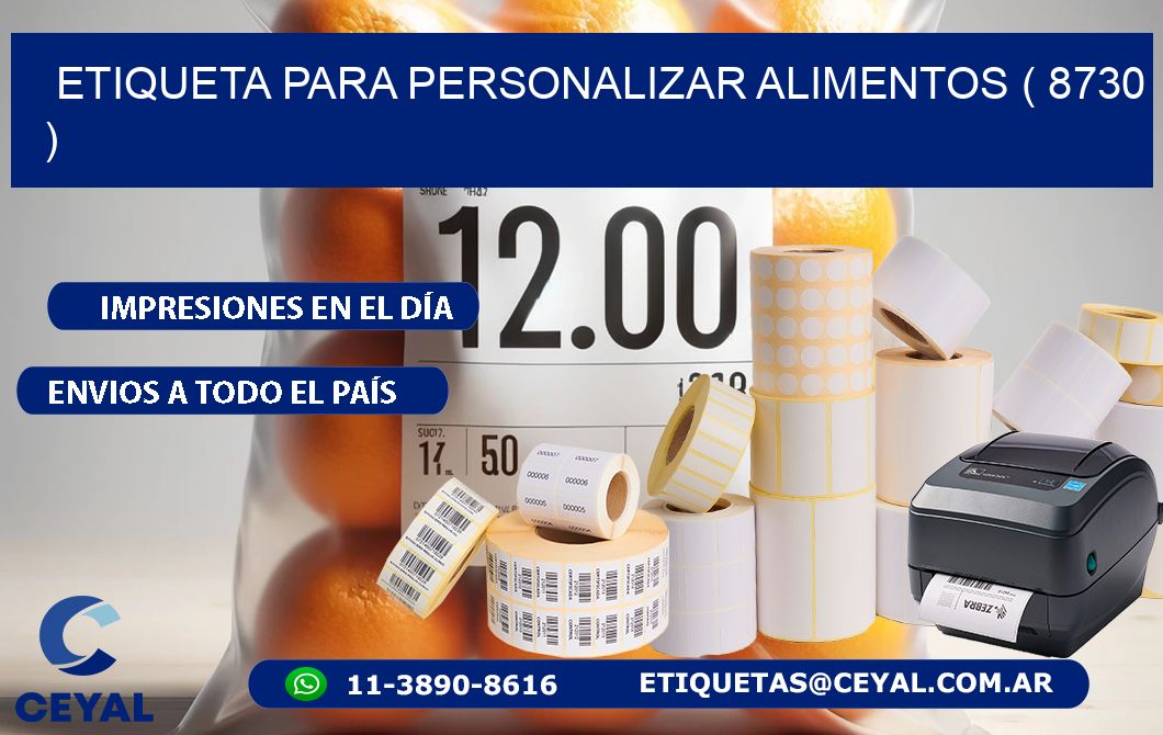 ETIQUETA PARA PERSONALIZAR ALIMENTOS ( 8730 )