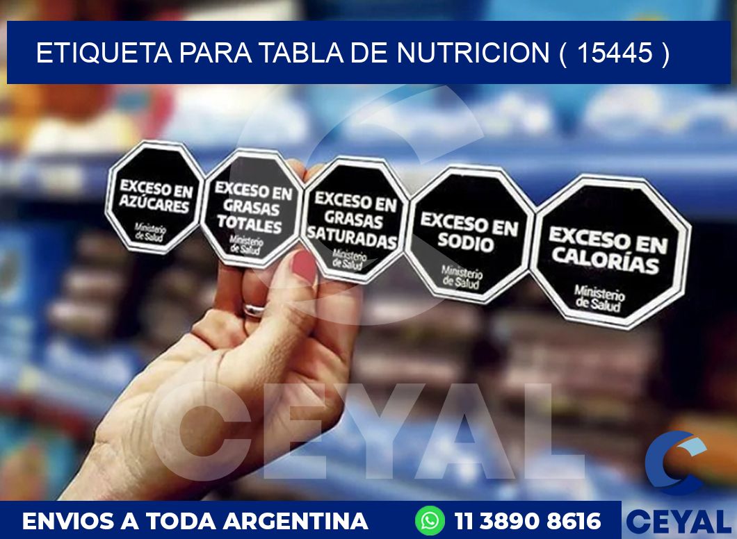 ETIQUETA PARA TABLA DE NUTRICION ( 15445 )