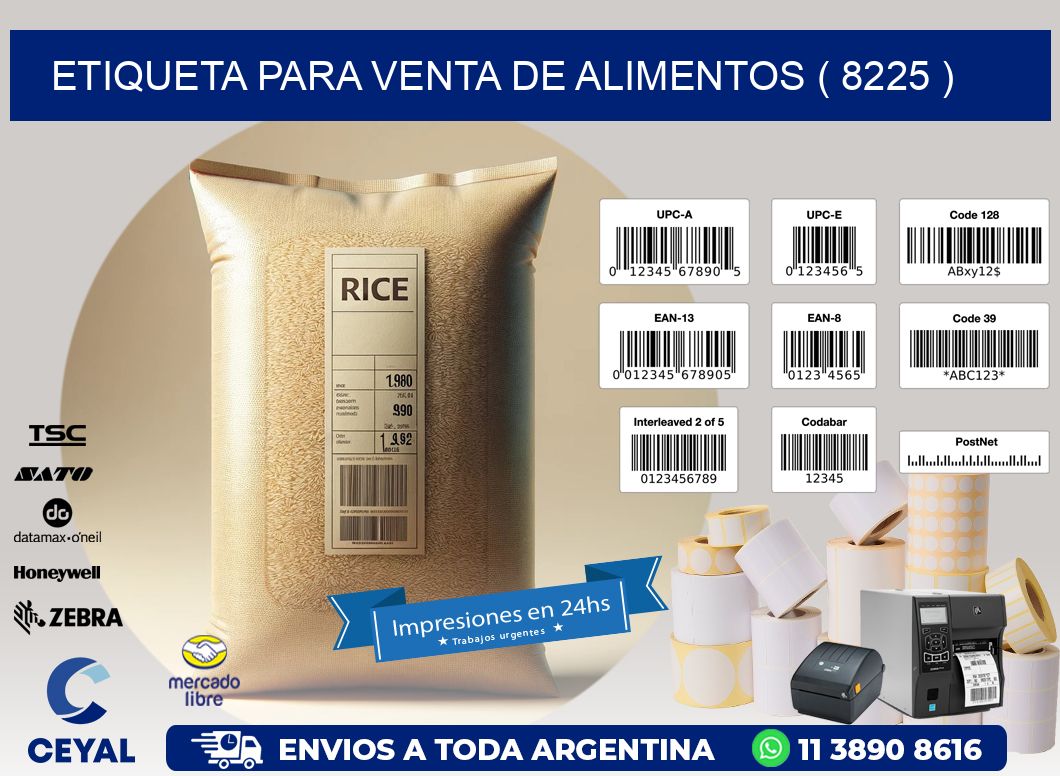 ETIQUETA PARA VENTA DE ALIMENTOS ( 8225 )