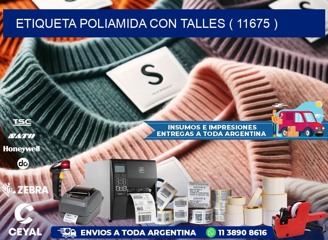 ETIQUETA POLIAMIDA CON TALLES ( 11675 )