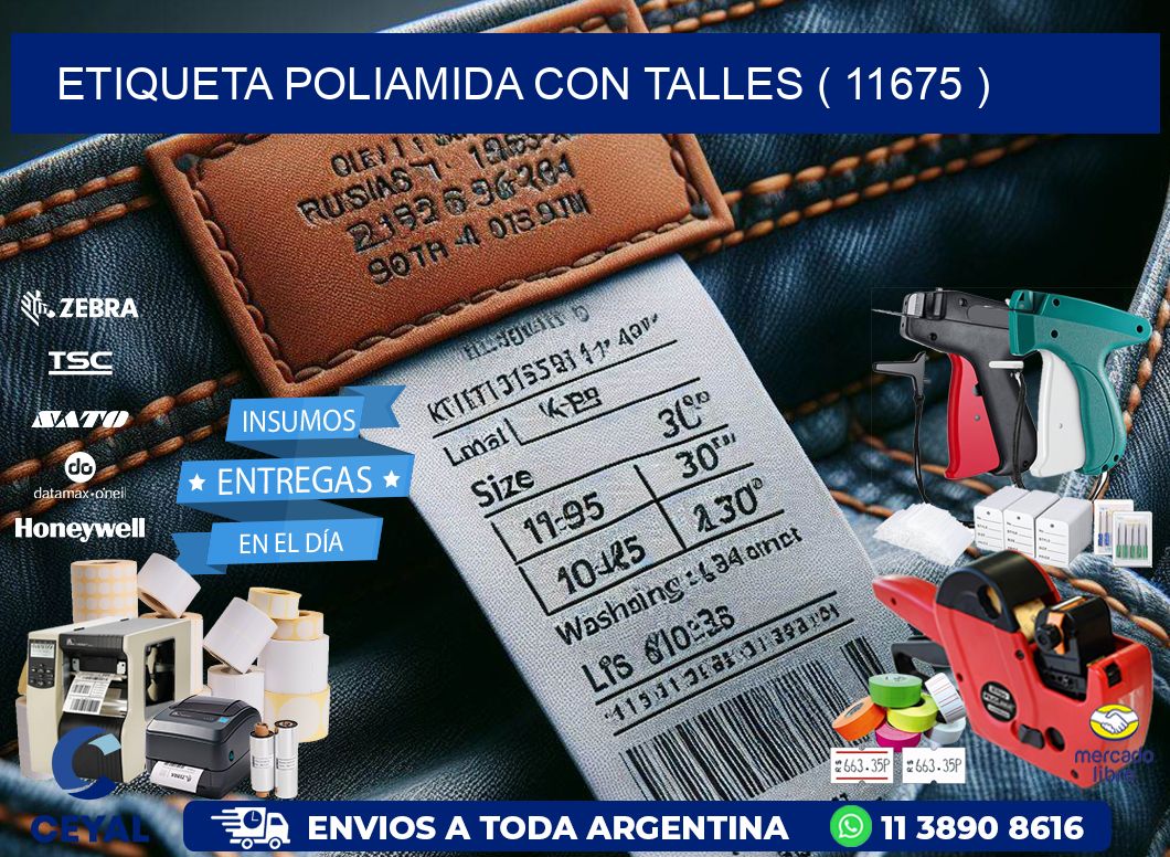 ETIQUETA POLIAMIDA CON TALLES ( 11675 )