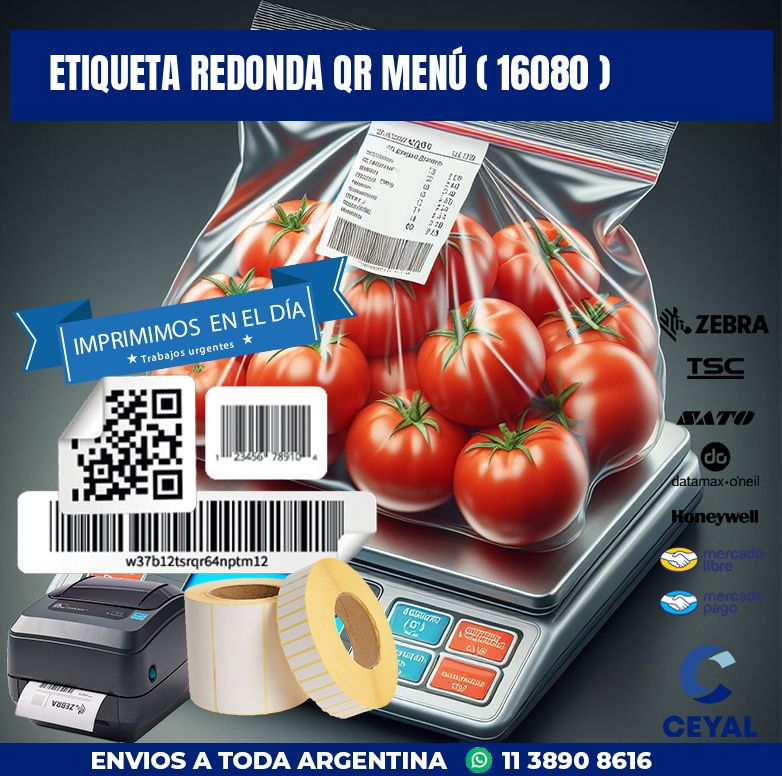 ETIQUETA REDONDA QR MENÚ ( 16080 )