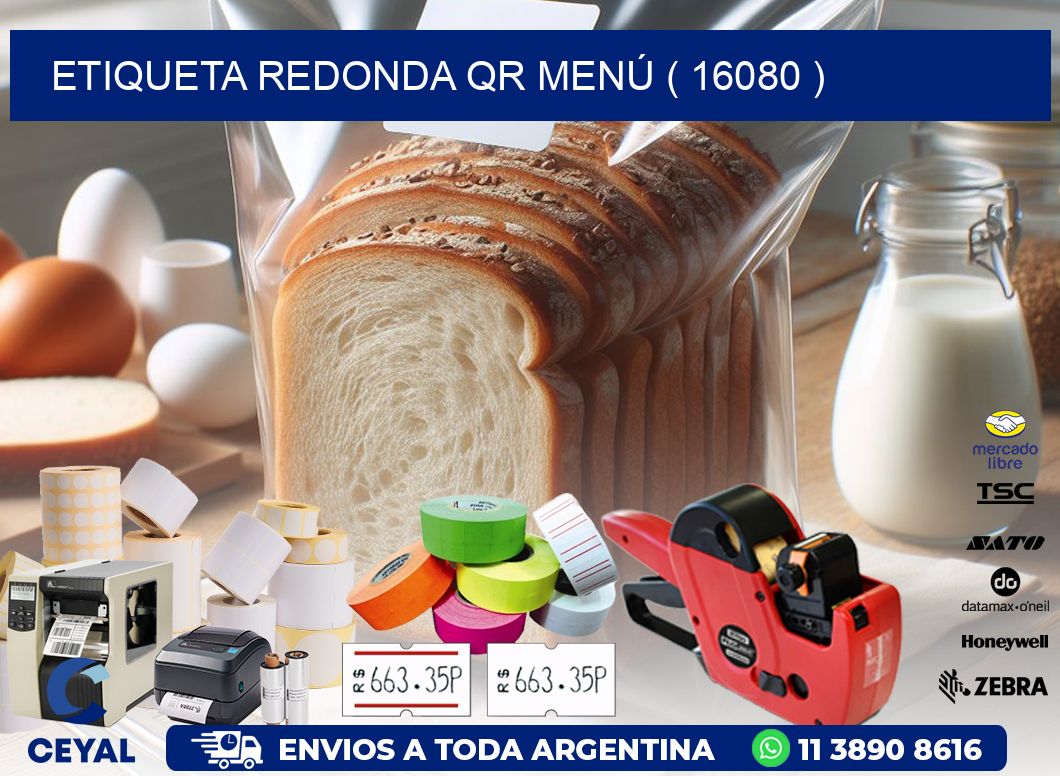 ETIQUETA REDONDA QR MENÚ ( 16080 )