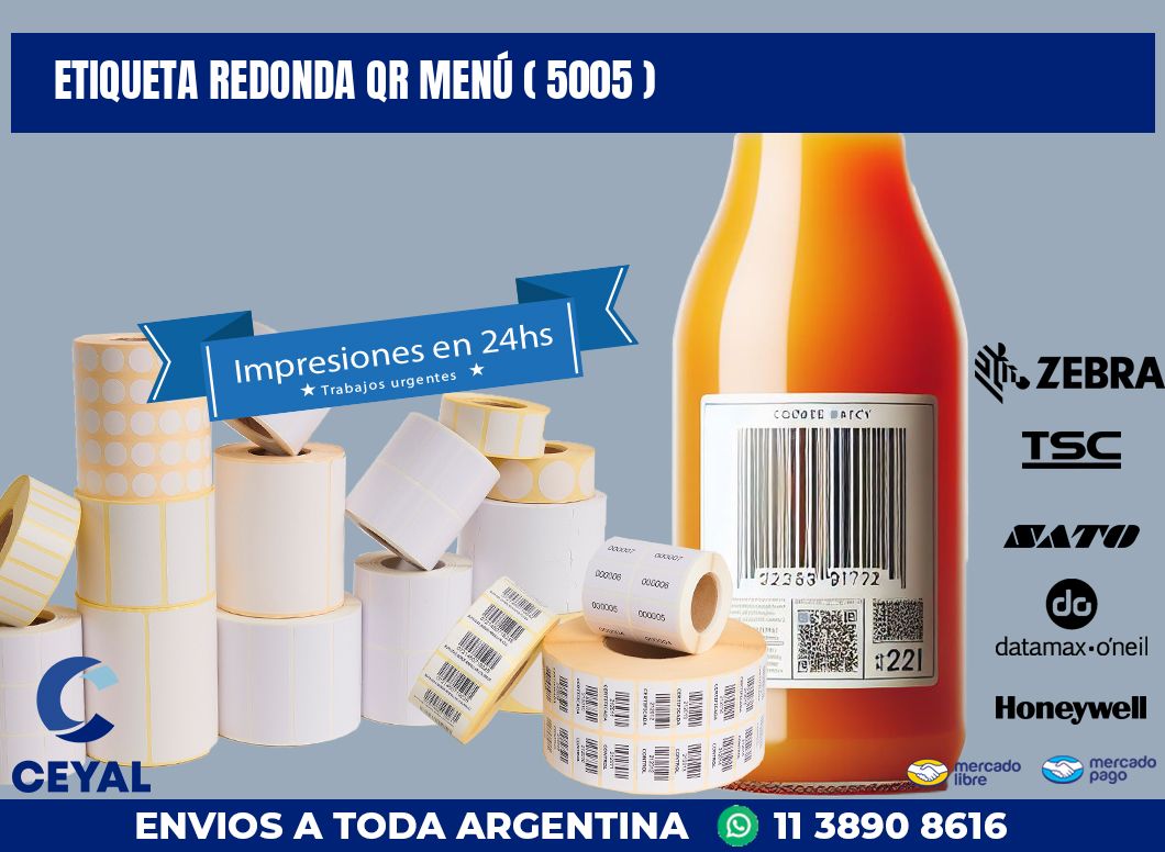 ETIQUETA REDONDA QR MENÚ ( 5005 )
