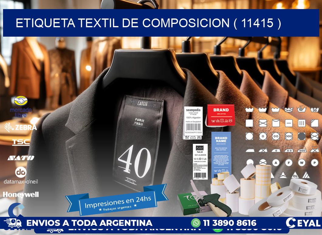 ETIQUETA TEXTIL DE COMPOSICION ( 11415 )