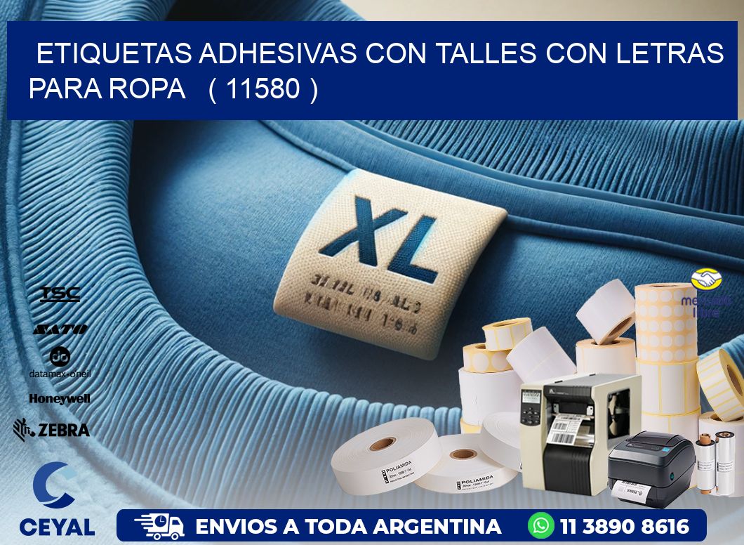 ETIQUETAS ADHESIVAS CON TALLES CON LETRAS PARA ROPA   ( 11580 )
