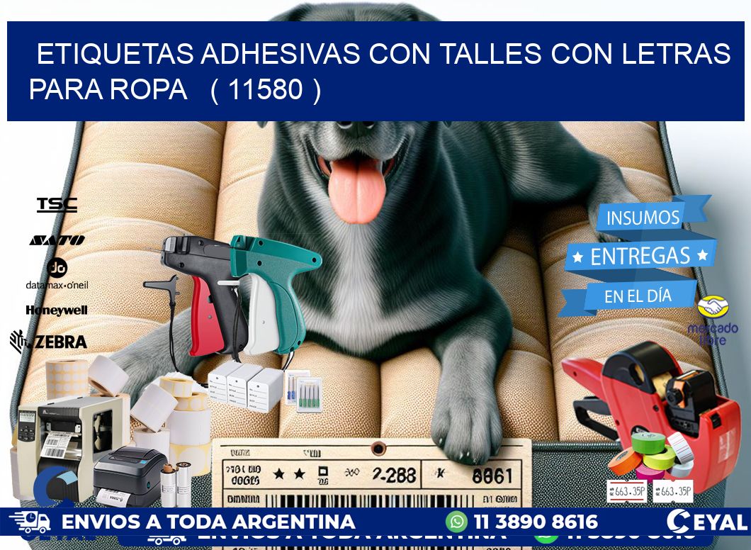 ETIQUETAS ADHESIVAS CON TALLES CON LETRAS PARA ROPA   ( 11580 )