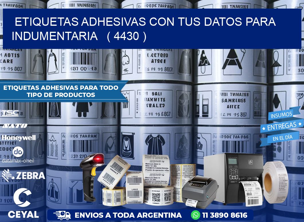 ETIQUETAS ADHESIVAS CON TUS DATOS PARA INDUMENTARIA   ( 4430 )