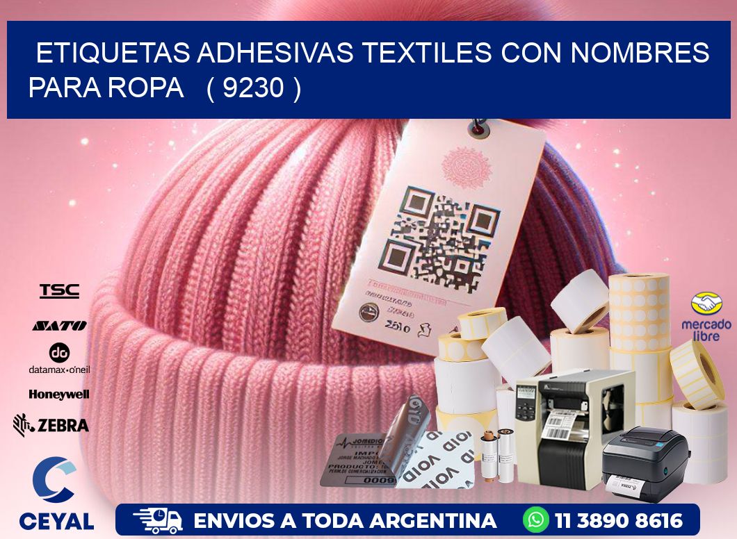ETIQUETAS ADHESIVAS TEXTILES CON NOMBRES PARA ROPA   ( 9230 )