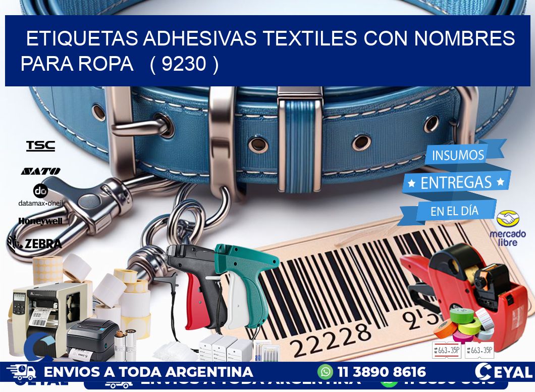 ETIQUETAS ADHESIVAS TEXTILES CON NOMBRES PARA ROPA   ( 9230 )