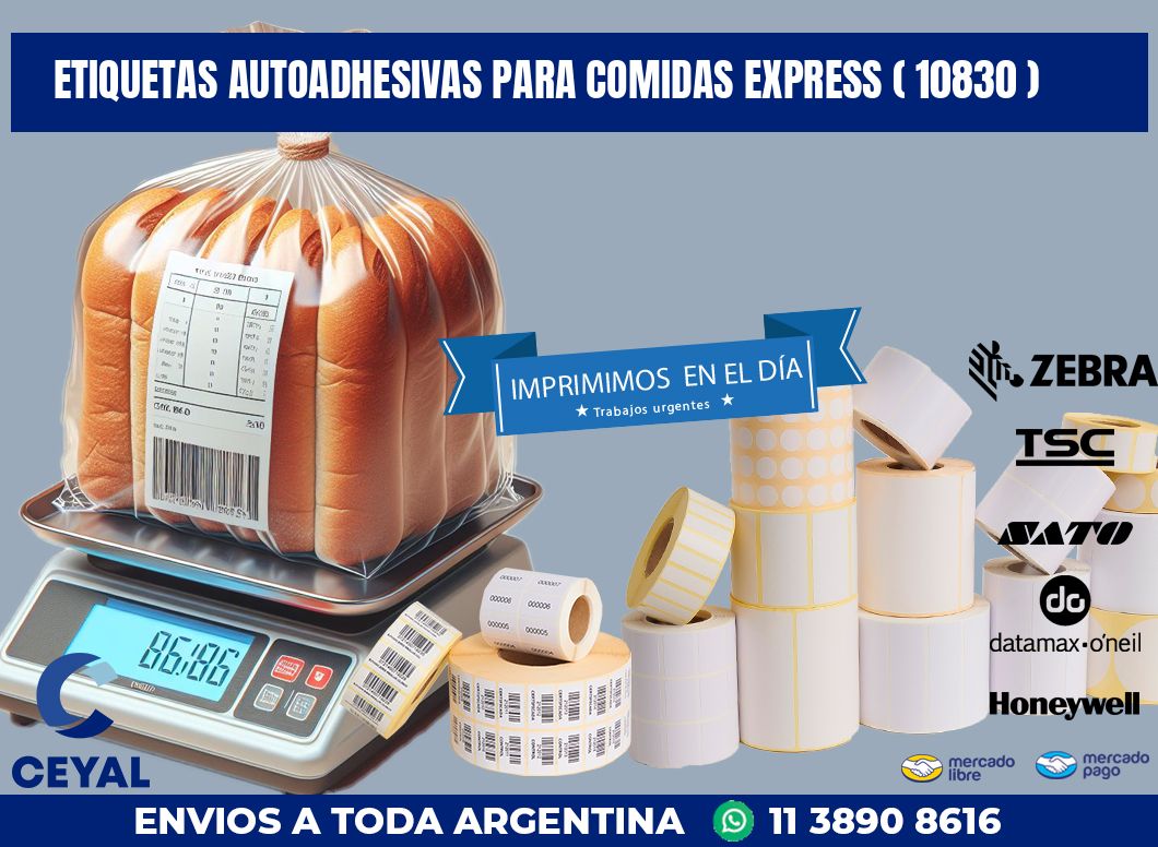 ETIQUETAS AUTOADHESIVAS PARA COMIDAS EXPRESS ( 10830 )