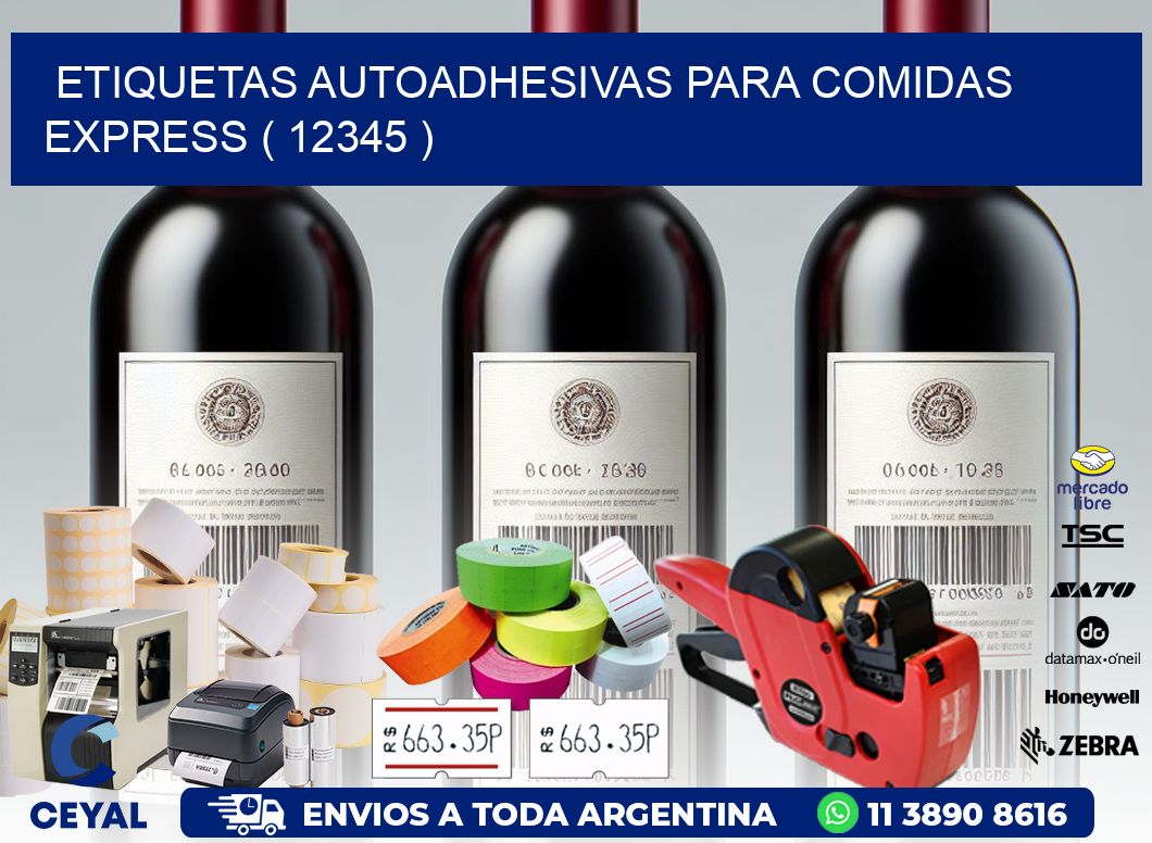 ETIQUETAS AUTOADHESIVAS PARA COMIDAS EXPRESS ( 12345 )
