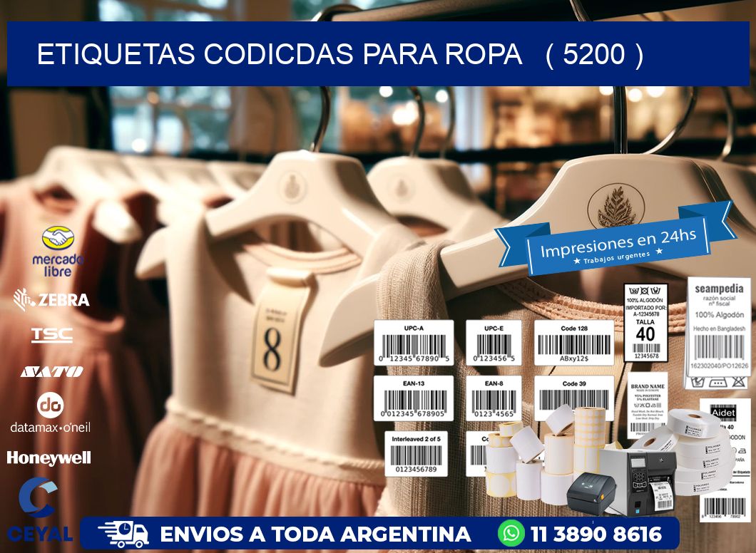 ETIQUETAS CODICDAS PARA ROPA   ( 5200 )
