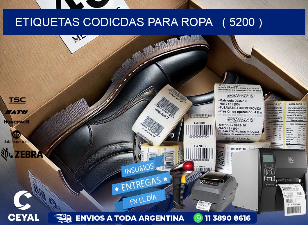 ETIQUETAS CODICDAS PARA ROPA   ( 5200 )