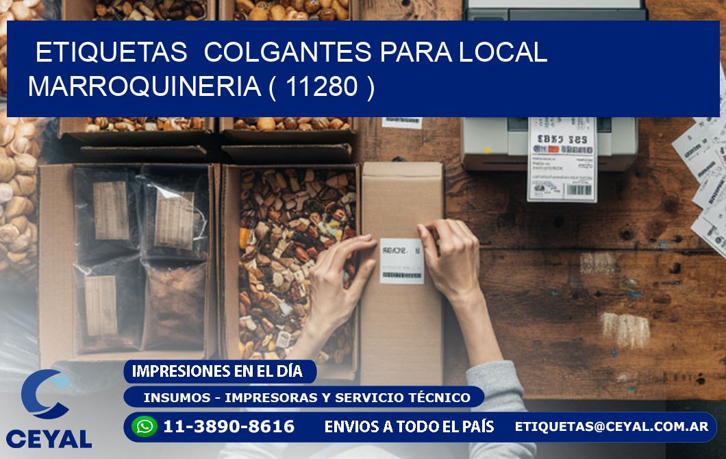 ETIQUETAS  COLGANTES PARA LOCAL MARROQUINERIA ( 11280 )