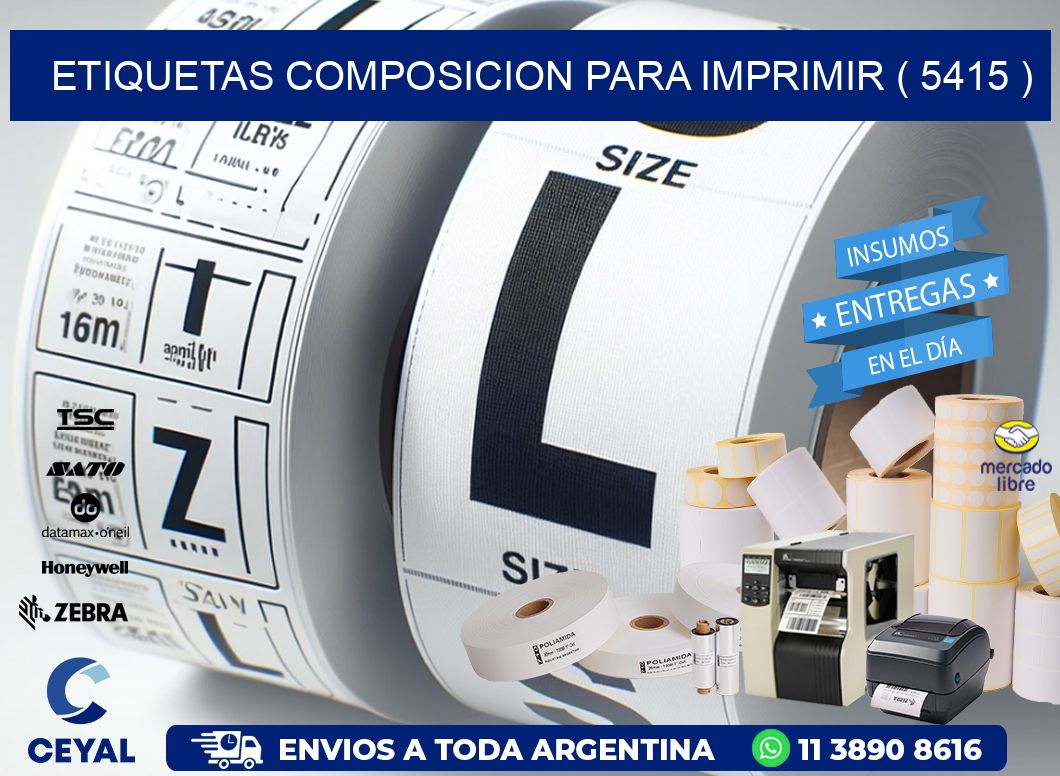 ETIQUETAS COMPOSICION PARA IMPRIMIR ( 5415 )