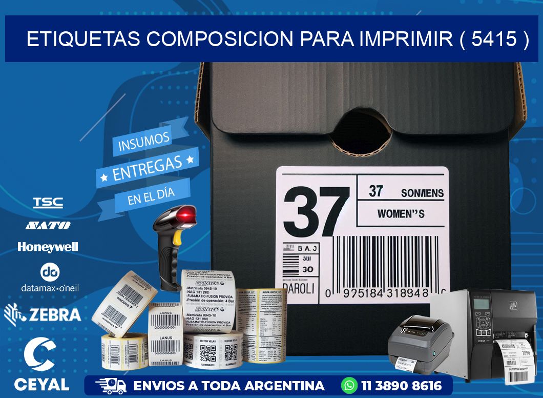 ETIQUETAS COMPOSICION PARA IMPRIMIR ( 5415 )