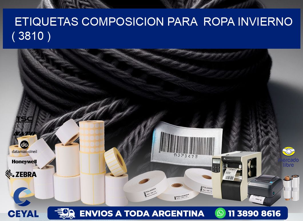 ETIQUETAS COMPOSICION PARA  ROPA INVIERNO   ( 3810 )