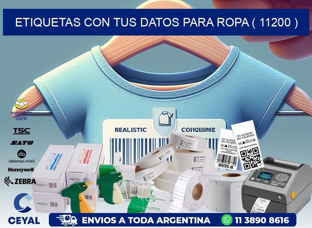 ETIQUETAS CON TUS DATOS PARA ROPA ( 11200 )