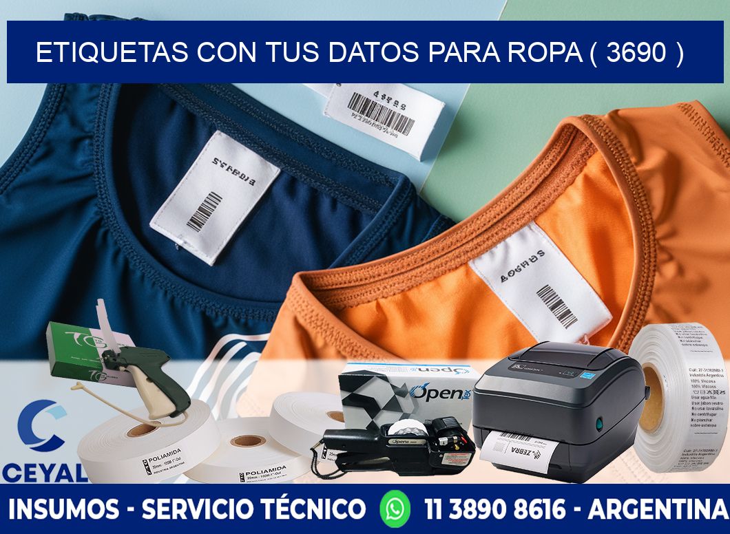 ETIQUETAS CON TUS DATOS PARA ROPA ( 3690 )