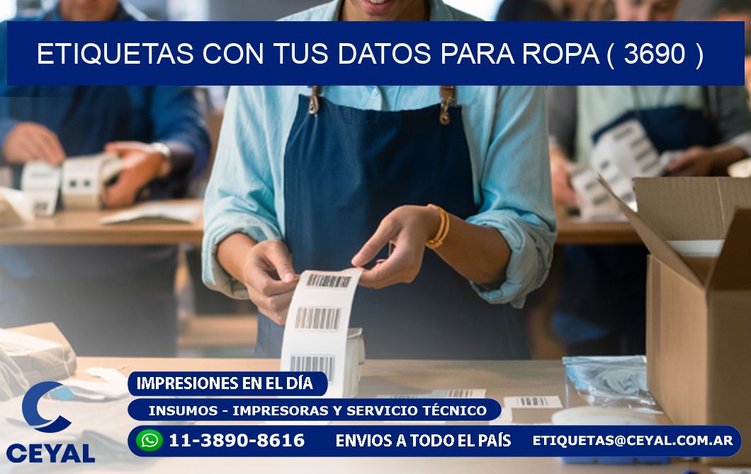 ETIQUETAS CON TUS DATOS PARA ROPA ( 3690 )