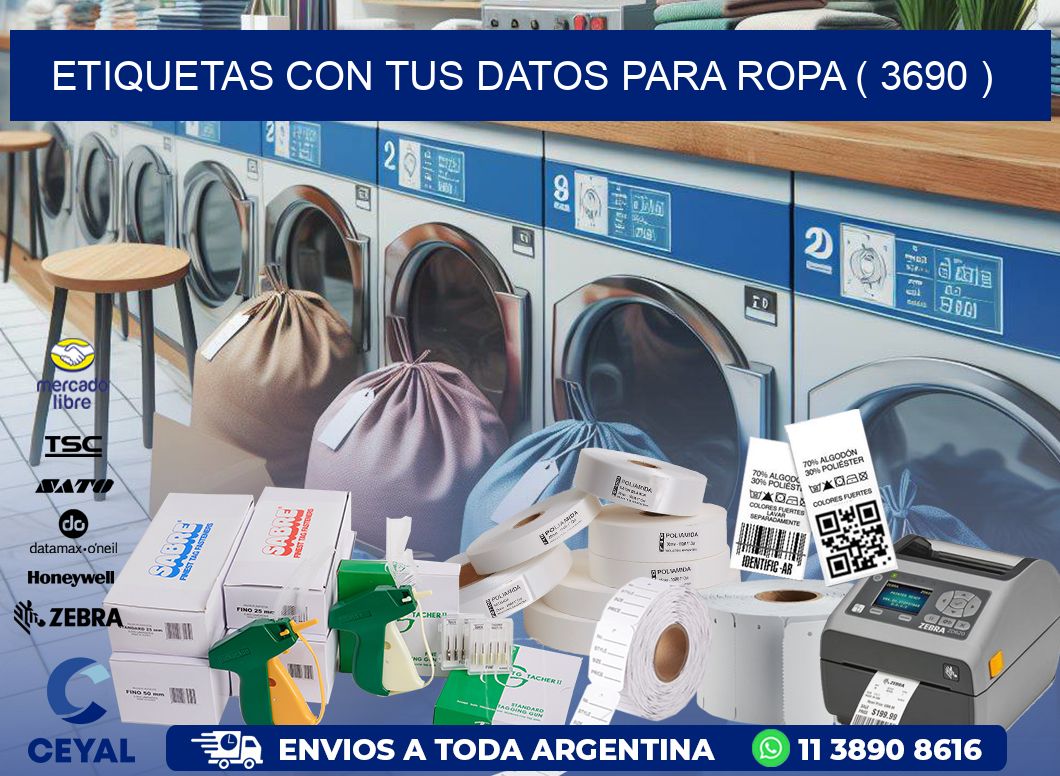 ETIQUETAS CON TUS DATOS PARA ROPA ( 3690 )