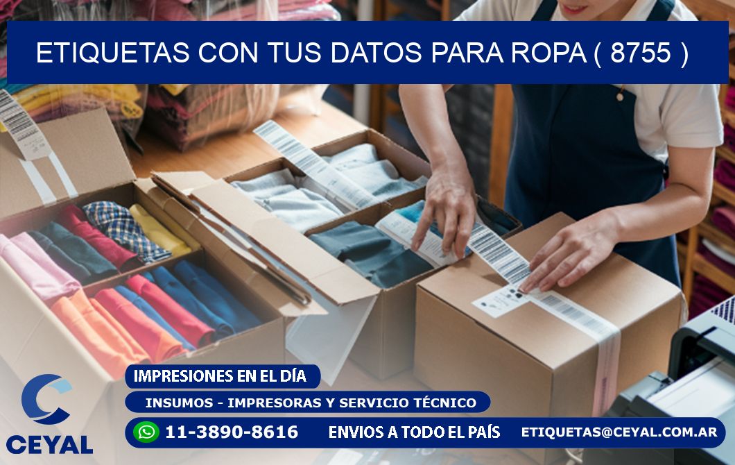 ETIQUETAS CON TUS DATOS PARA ROPA ( 8755 )